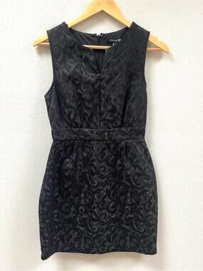 Forever 21 Black Jacquard Sheath Mini Dress LDB Little Black Dress Women's Small